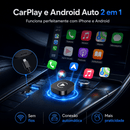 Adaptador CarPlay e Android Auto Sem Fio 2 em 1 – USB e USB-C
